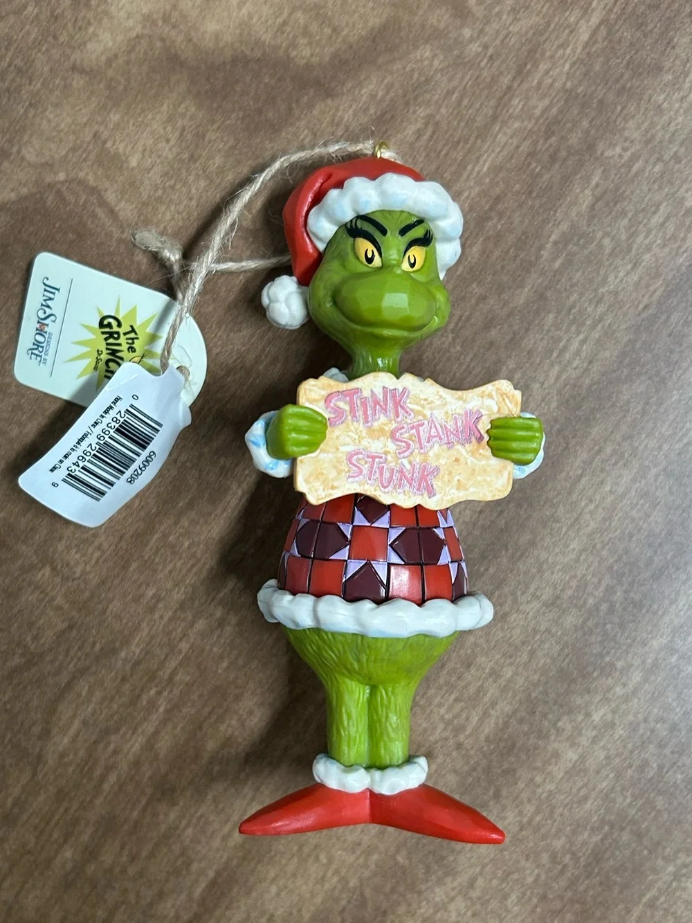 Grinch Christmas Ornament Stink Stank Stunk Santa Hat Whimsical Holiday Decor C